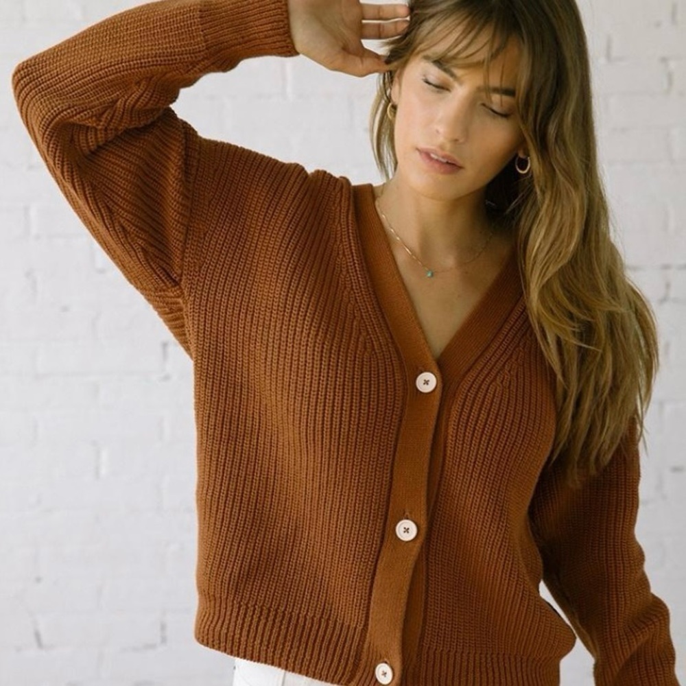 Tradlands Shelter Cardigan Sweater in Sienna